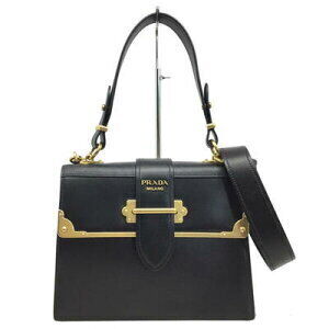 Prada Cahier Shoulder Bag Handbag Black Leather